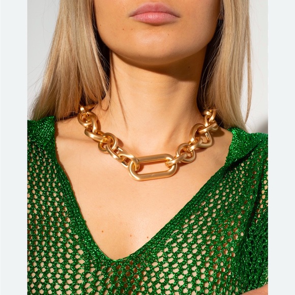 Cult Gaia Reyes brushed gold-tone chunky link necklace - Picture 5 of 9